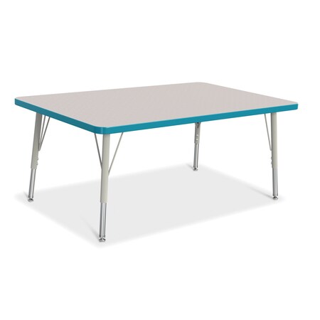 Jonti-Craft Berries Rectangle Activity Table, 30 in. x 48 in., E-height, Freckled Gray/Teal/Gray 6473JCE005